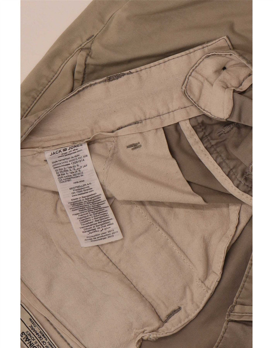 Męskie spodenki chino Jack & Jones o regularnym kroju, duże, W36, szara bawełna