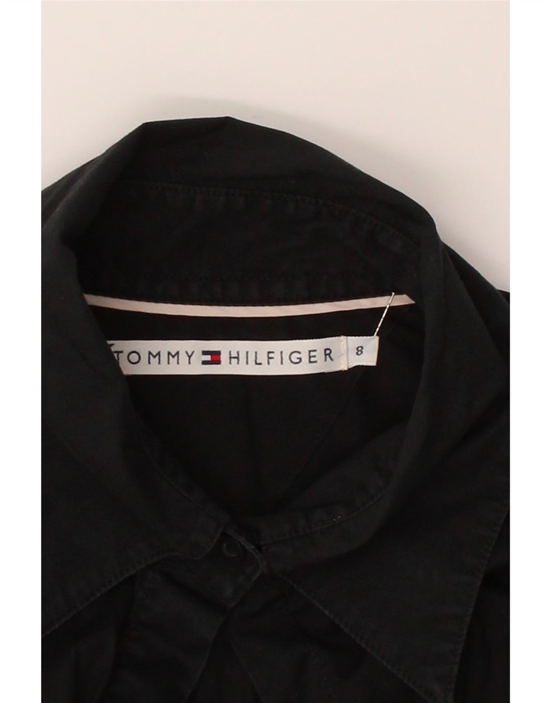 TOMMY HILFIGER Womens Formal Shirt US 8 Medium Black Cotton Vintage Tommy Hilfiger and Second-Hand Tommy Hilfiger from Messina Hembry 