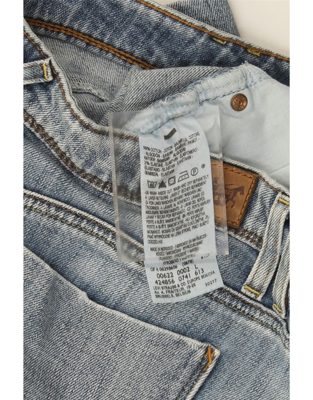 Damska mini spódniczka dżinsowa LEVI'S, duża, W34, niebieska bawełna