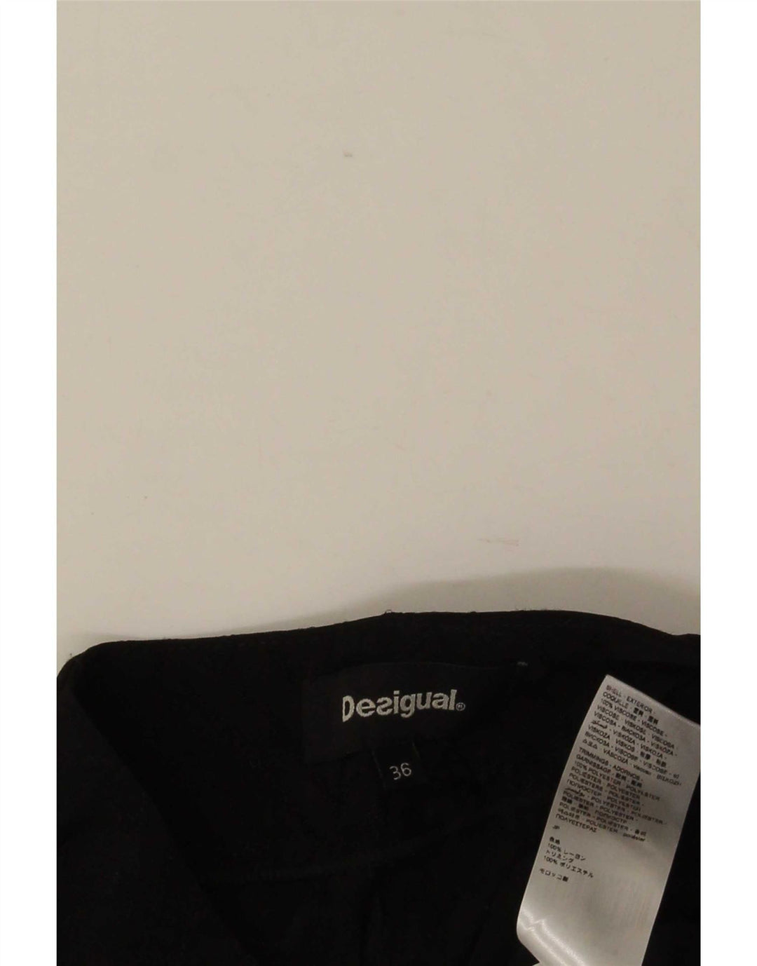 Damskie spodnie chino z szerokimi nogawkami Desigual EU 36 Small W28 L30 Czarny patchwork