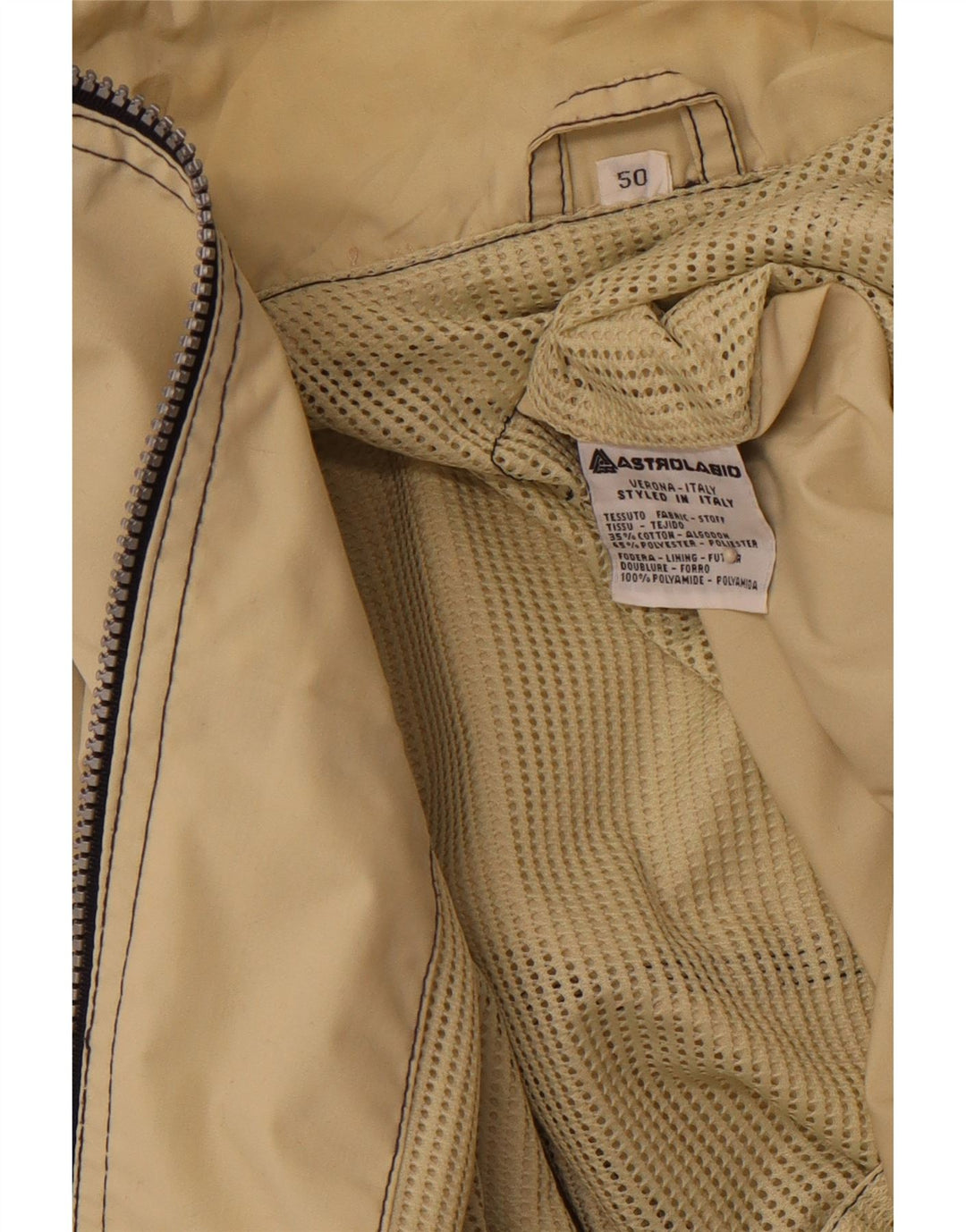 Męska kurtka przeciwdeszczowa z kapturem ASTROLABIO IT 50, duża, zielona bawełna w bloki kolorów