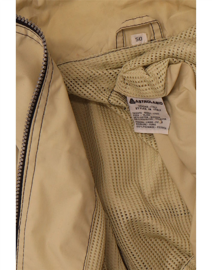 Męska kurtka przeciwdeszczowa z kapturem ASTROLABIO IT 50, duża, zielona bawełna w bloki kolorów