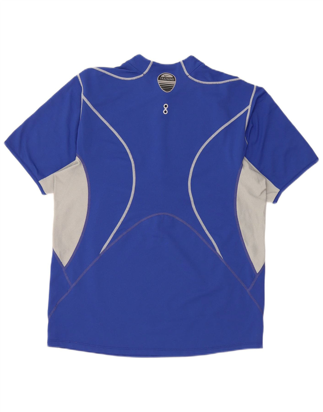 Męski T-shirt Nike z zamkiem błyskawicznym, UK 39/41, średni niebieski, poliester z blokami kolorów