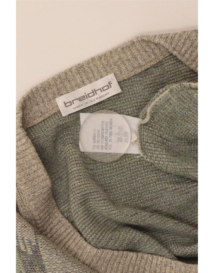 Męski sweter rozpinany BREIDHOF EU 54 XL, zielona, geometryczna bawełna