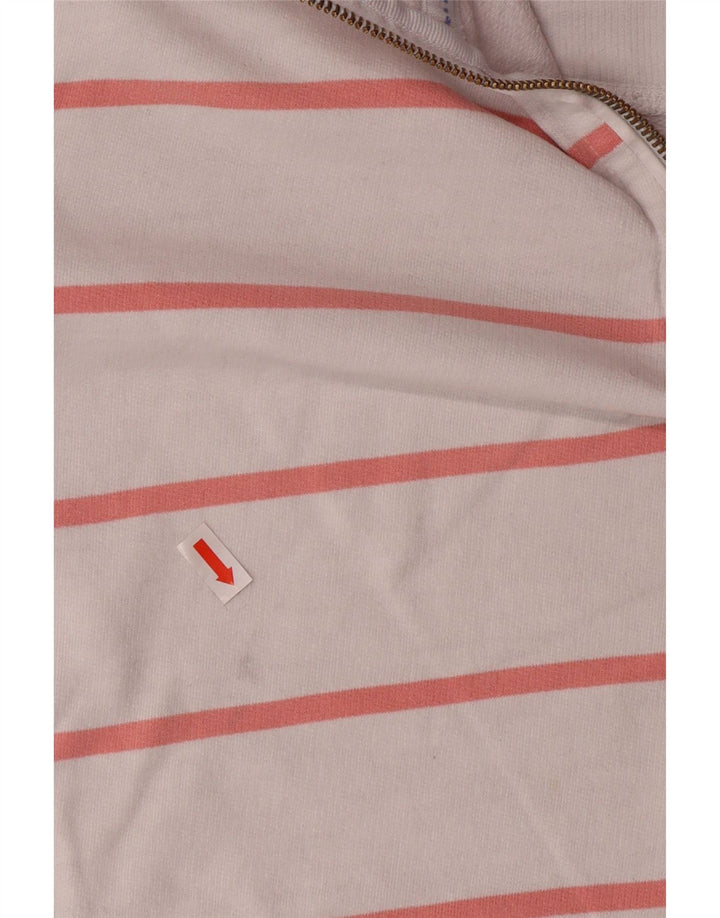 CREW CLOTHING Damska bluza z zamkiem błyskawicznym UK 12 w średnie białe paski