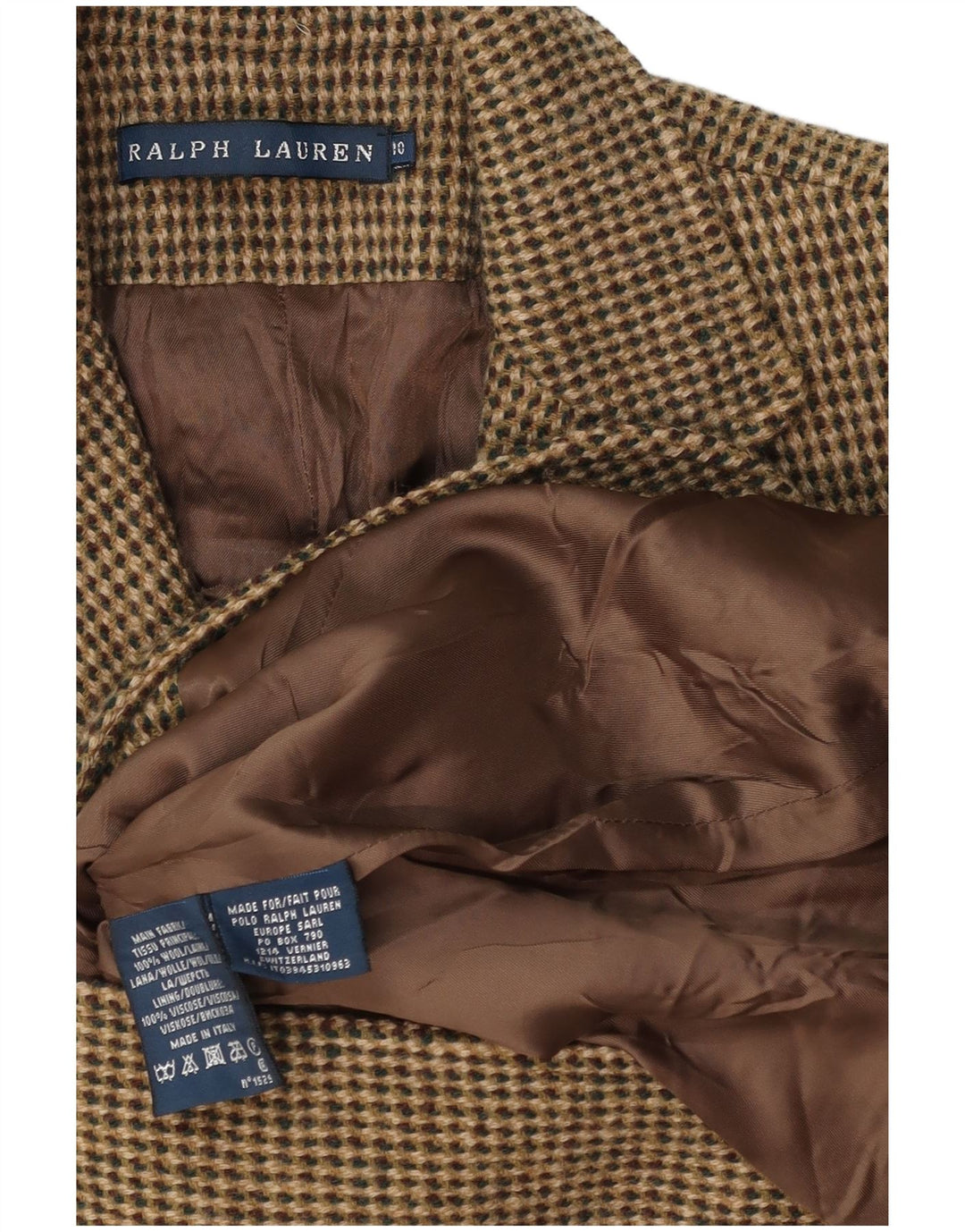 Damska marynarka zapinana na 3 guziki Ralph Lauren US 10, duża wełna khaki