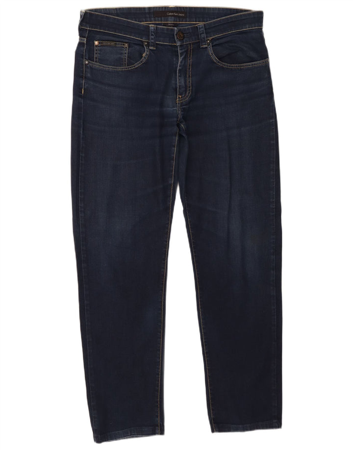Damskie jeansy Calvin Klein Slim W33 L29 Granatowe, bawełniane
