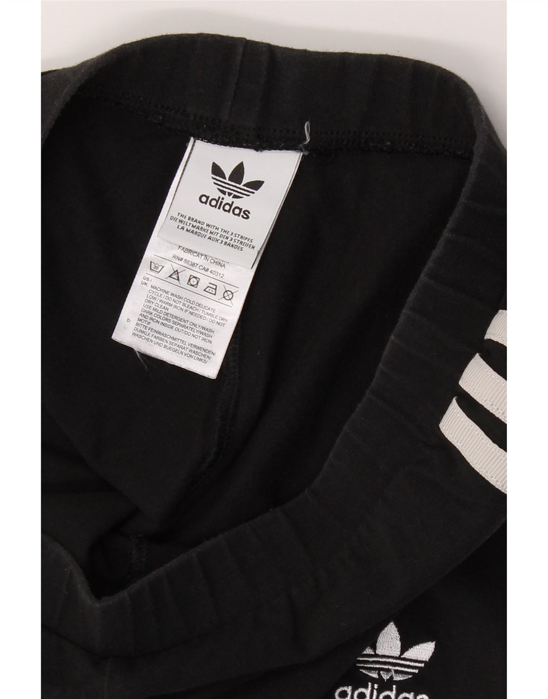 ADIDAS Womens Leggings UK 10 Small Black Cotton Vintage Adidas and Second-Hand Adidas from Messina Hembry 