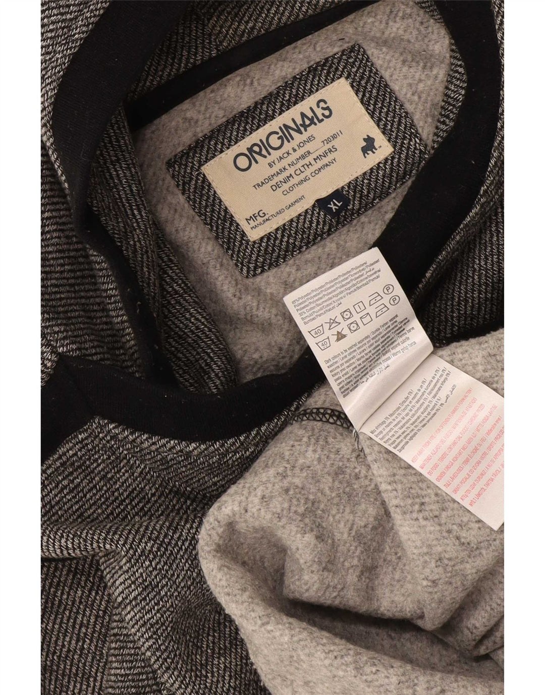 Jack & Jones Mens Hoodie Jumper XL Grey Colourblock Polyester