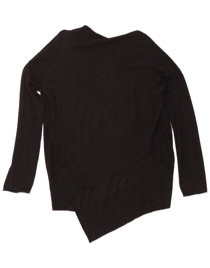 Sweter damski Zara z otwartym kardiganem UK 14, średni czarny wiskoza