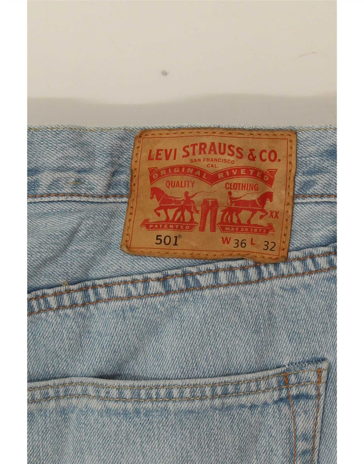 Męskie dżinsy Levi's 501 Straight W36 L32 Niebieskie bawełniane