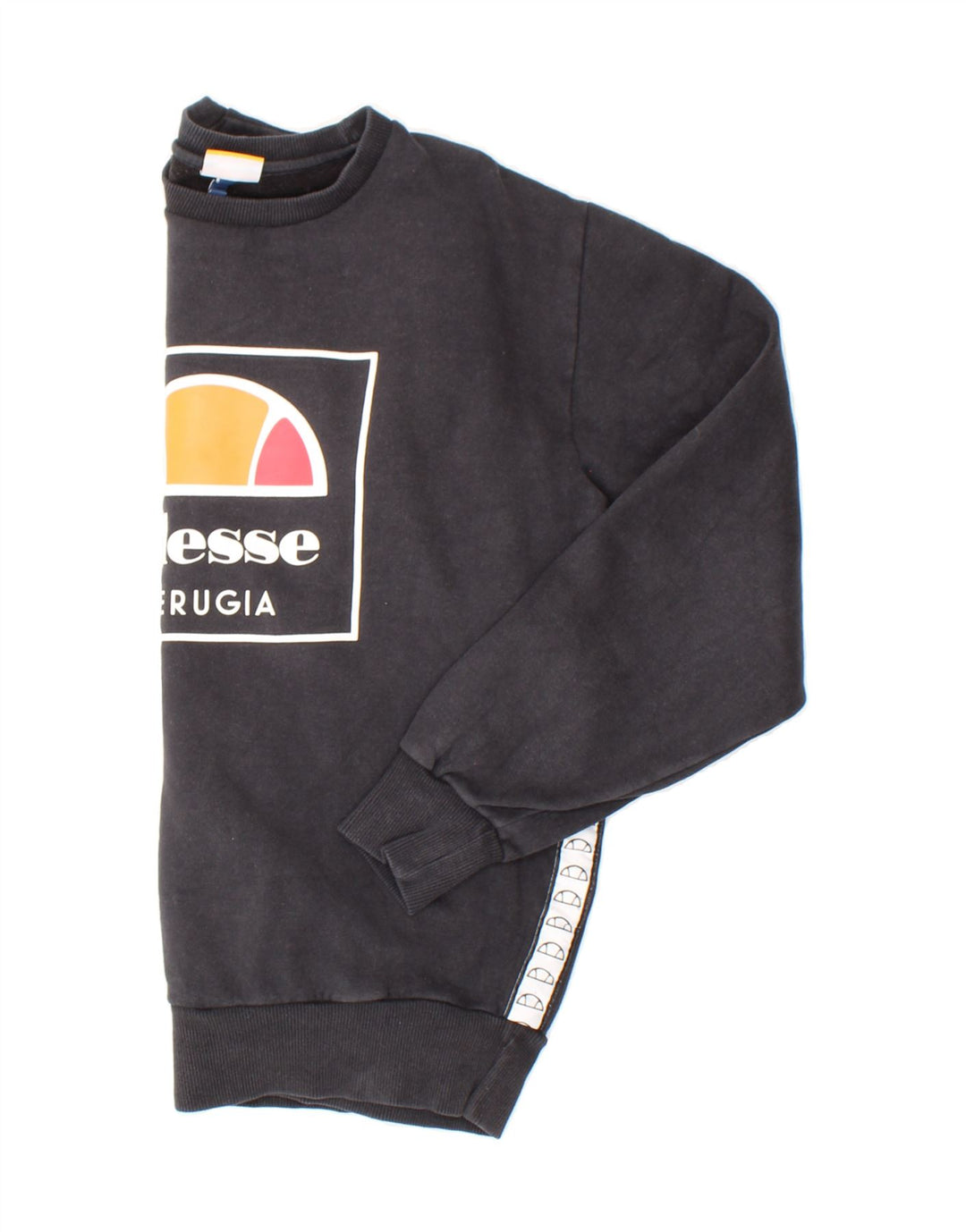 ELLESSE Womens Graphic Sweatshirt Jumper Large Black Cotton Vintage Ellesse and Second-Hand Ellesse from Messina Hembry 