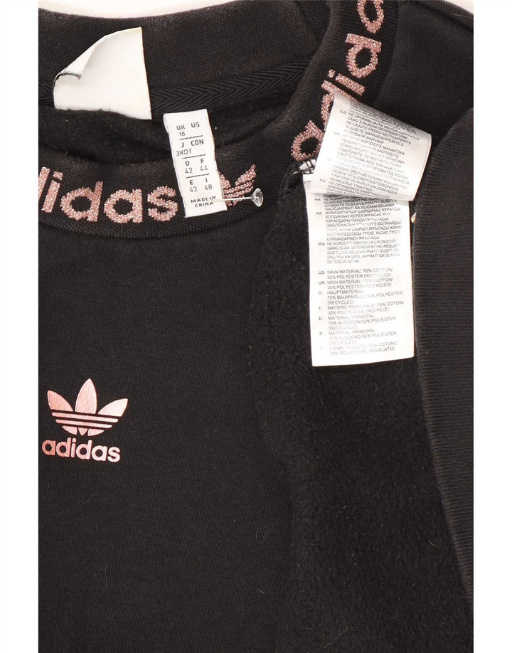 Damska bluza oversize Adidas Jumper UK 16, duża czarna bawełna