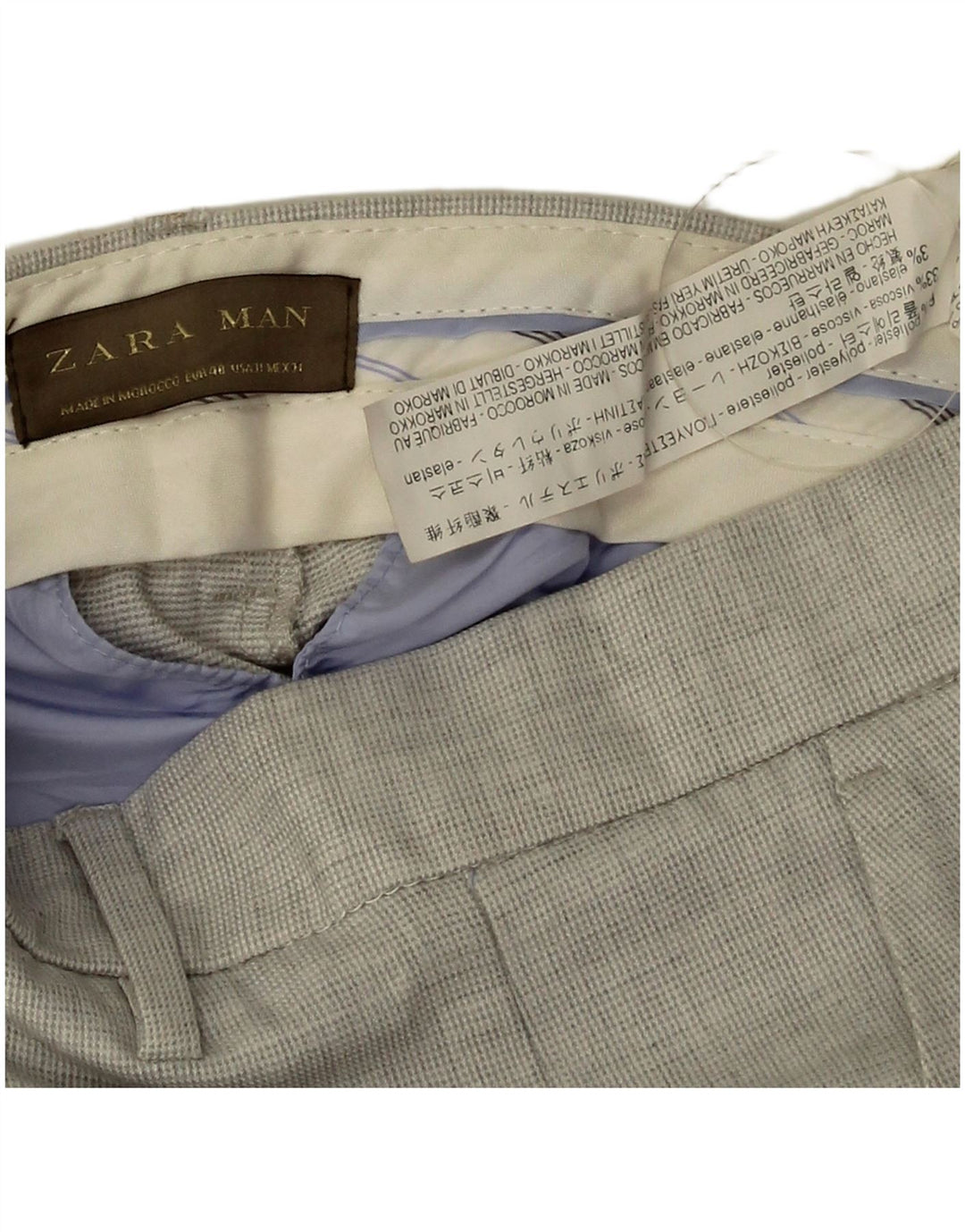 Męskie spodnie chino Zara EU 40 Medium W31 L24 Szary poliester