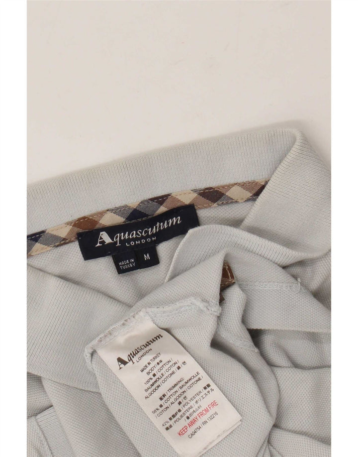 Męska koszulka polo Aquascutum, średnia szara bawełna
