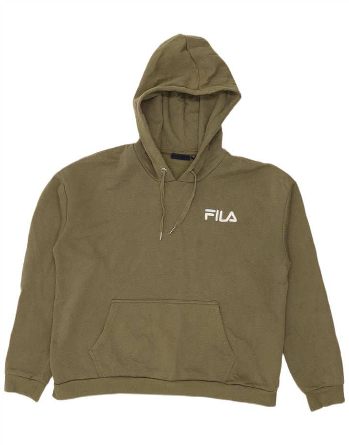 Damski sweter oversize z kapturem Fila UK 14, średni, khaki, poliester