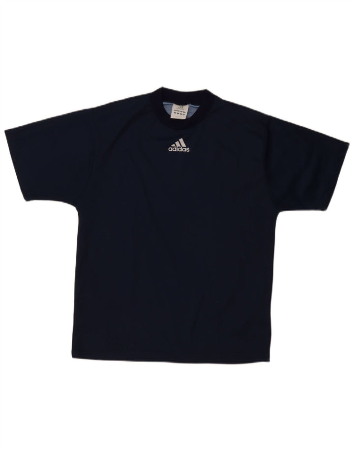 Męska koszulka z grafiką Adidas, mała, granatowa, poliestrowa
