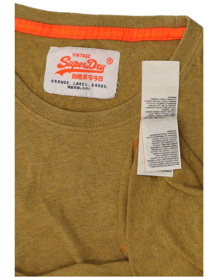SUPERDRY Męski T-shirt Top, mały, bawełniany khaki