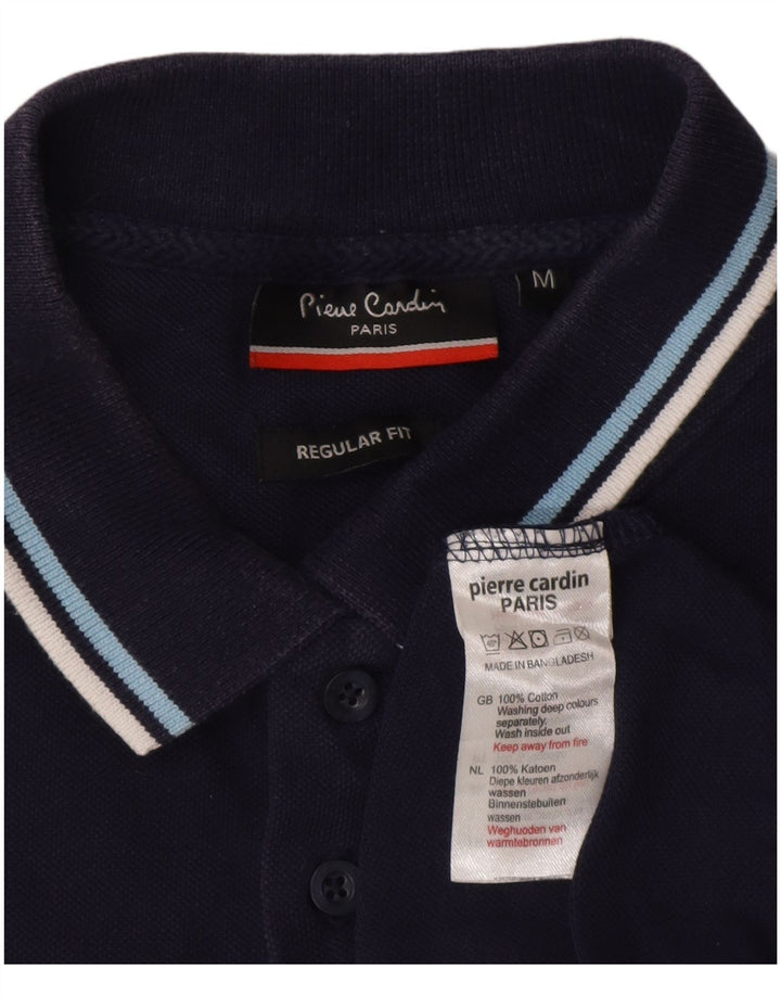 Męska koszulka polo Pierre Cardin o regularnym kroju, średnia, granatowa, bawełniana