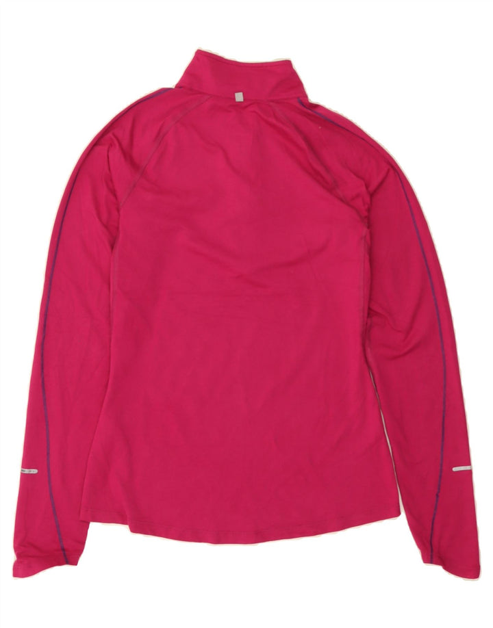 NIKE Womens Dri Fit Zip Neck Pullover Tracksuit Top UK 10 Small Pink Vintage Nike and Second-Hand Nike from Messina Hembry 