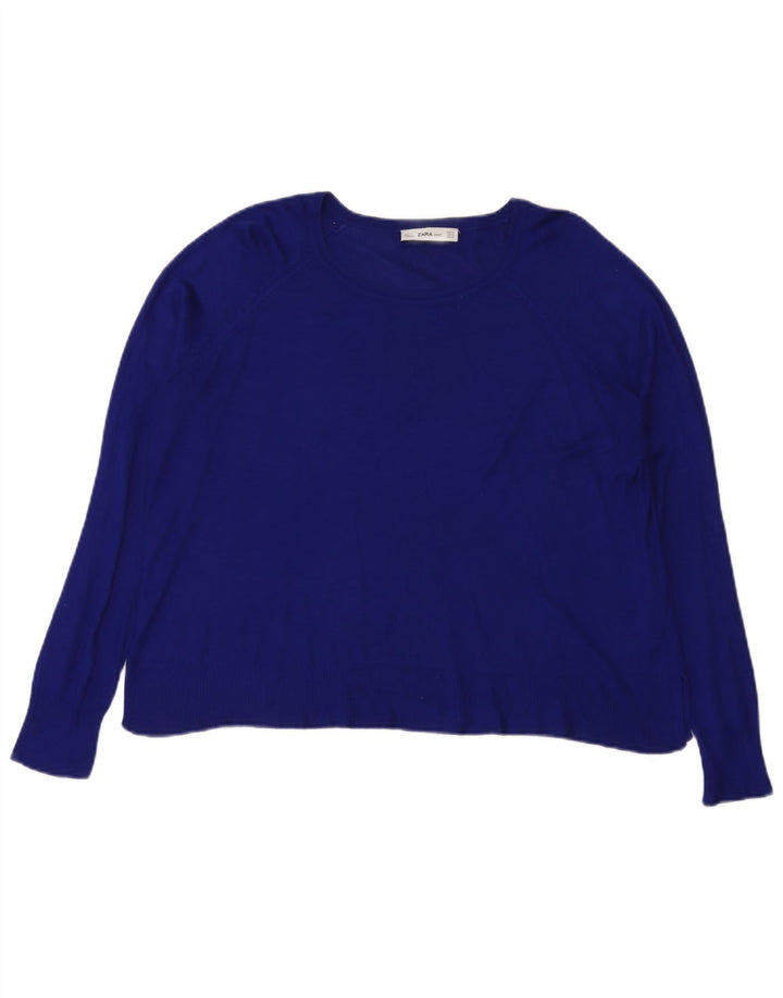 Damska bluzka oversize Zara UK 14 Średni niebieski wiskoza