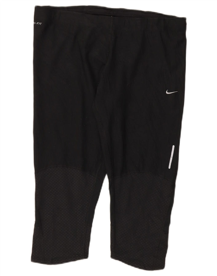 Damskie legginsy Nike Dri Fit Capri UK 18 XL, czarny poliester