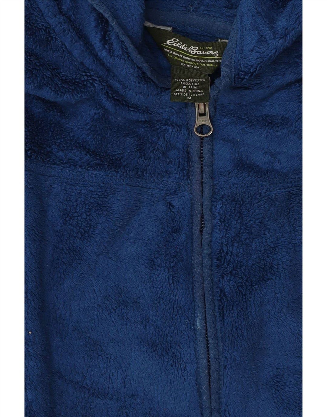 Damska kurtka polarowa z kapturem Eddie Bauer UK 14, średni niebieski poliester