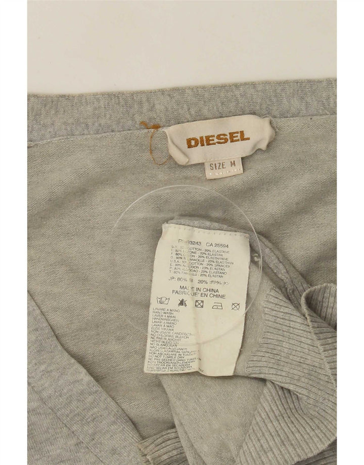 Męski sweter rozpinany Diesel, średnioszary, bawełniany