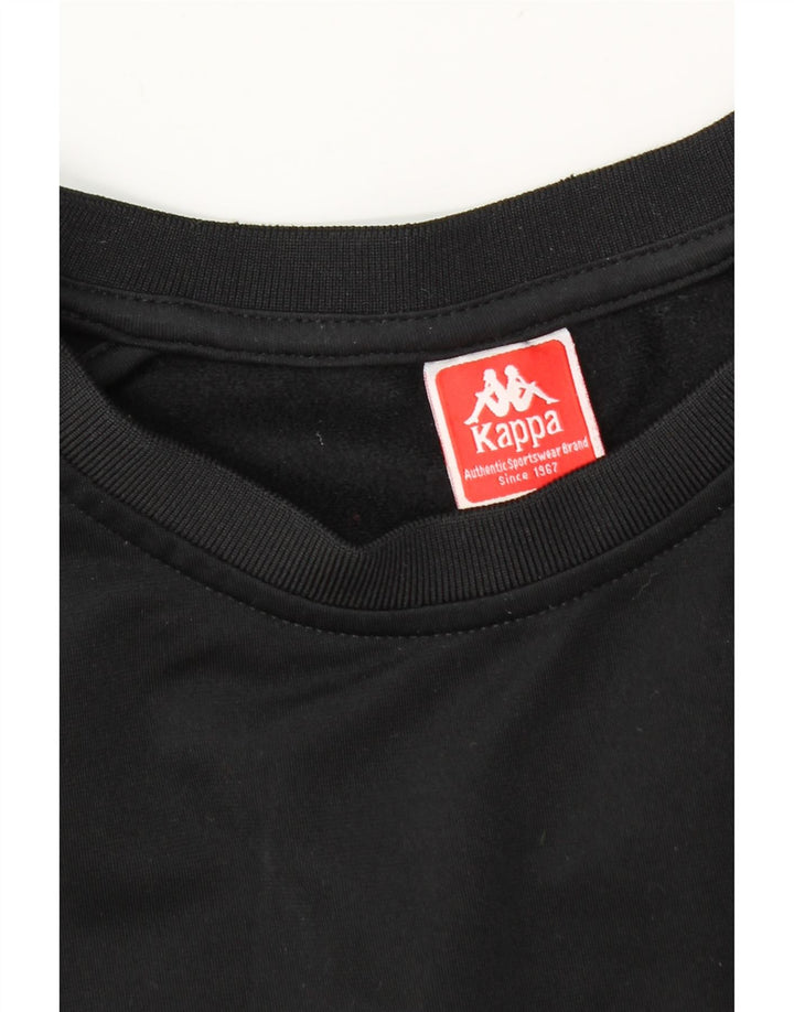 Męski sweter z grafiką Kappa, średni czarny poliester