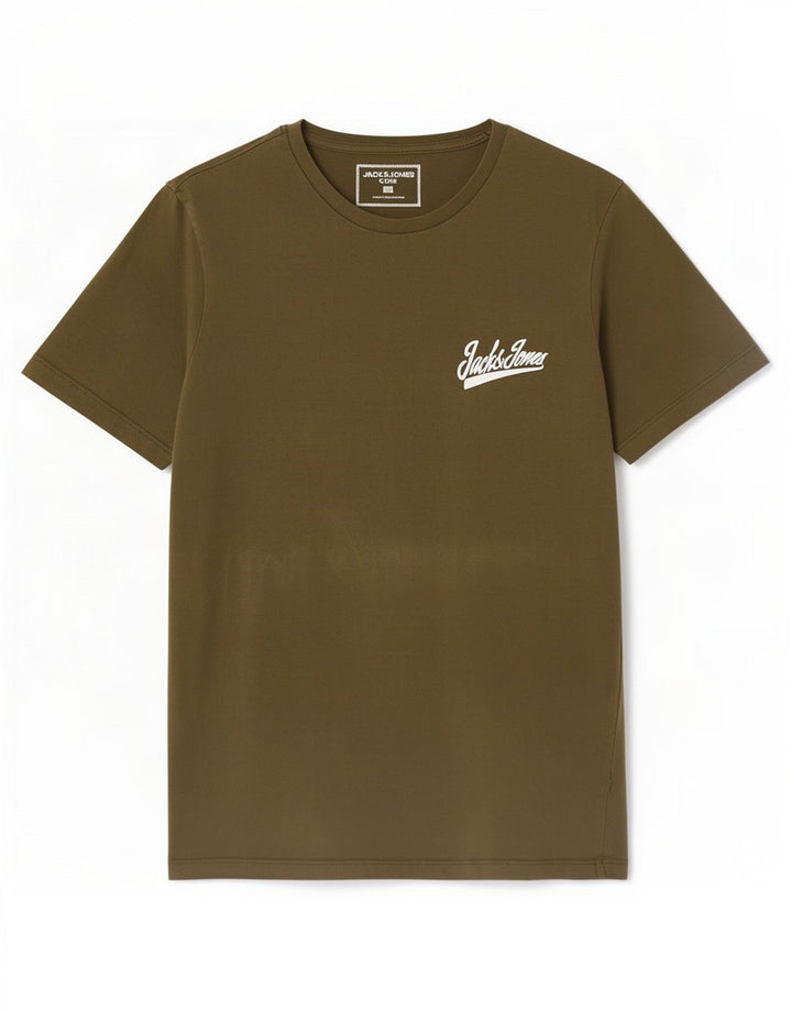 Męski T-shirt z grafiką Jack & Jones, mały, khaki