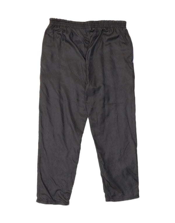 Męskie spodnie dresowe w stylu vintage Joggery, średnia czerń, poliamid z blokami kolorów