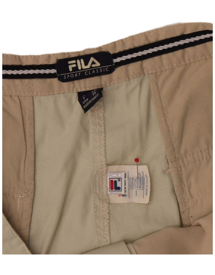 Męskie spodenki cargo FILA W36, duże, beżowe, bawełniane