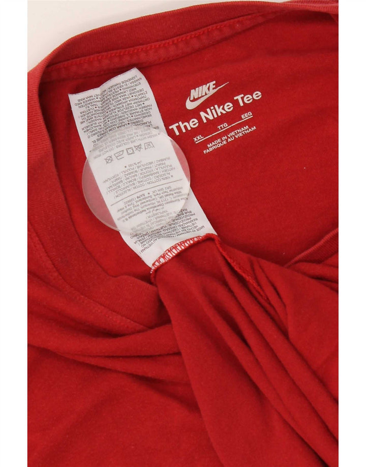 T-shirt męski Nike, 2XL, czerwony, bawełniany