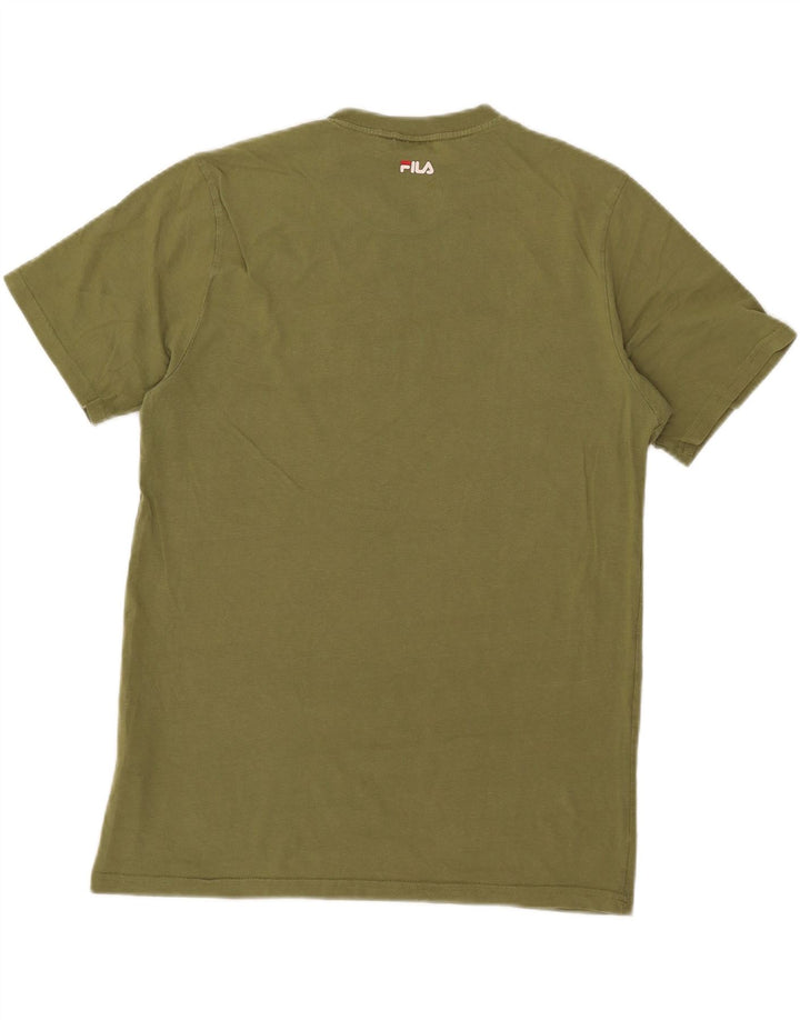 Męski T-shirt Fila z grafiką, duży, bawełniany khaki