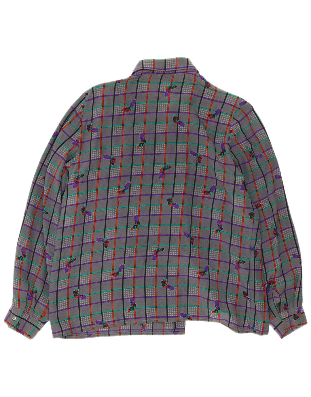 Damska bluzka koszulowa w stylu vintage UK 18 XL w szarą kratkę