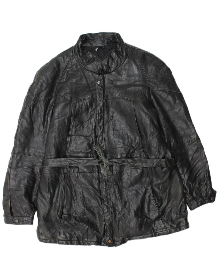 Vintage męska kurtka skórzana UK 38 średnia czarna