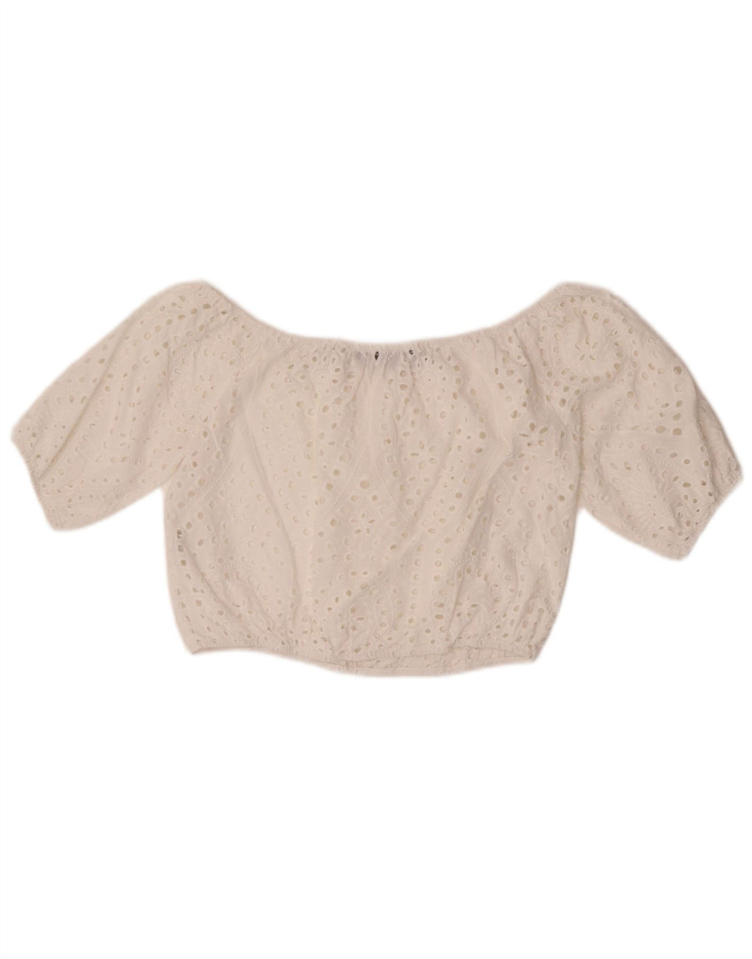 Damski top Zara z odkrytymi ramionami, UK 10, mały, biały, bawełniany