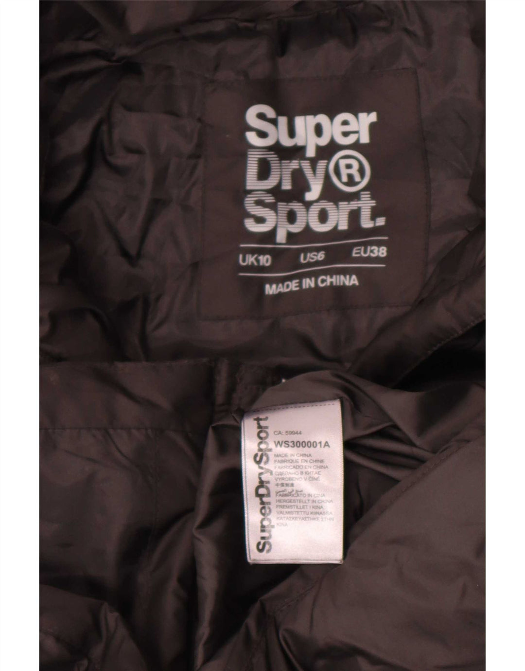 Damska ocieplana kurtka Superdry UK 10, mała, czarna, poliester