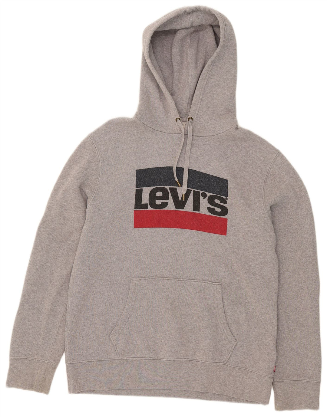 Męski sweter z kapturem z grafiką Levi's, duży, szary, bawełniany