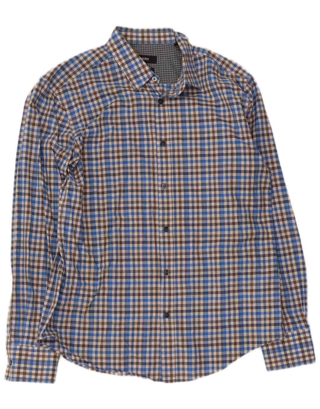 Koszula męska Hugo Boss Slim Fit, duża, niebieska, bawełniana w kratę