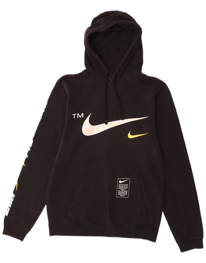 Męski sweter z kapturem Nike z grafiką, mały, czarny, bawełniany