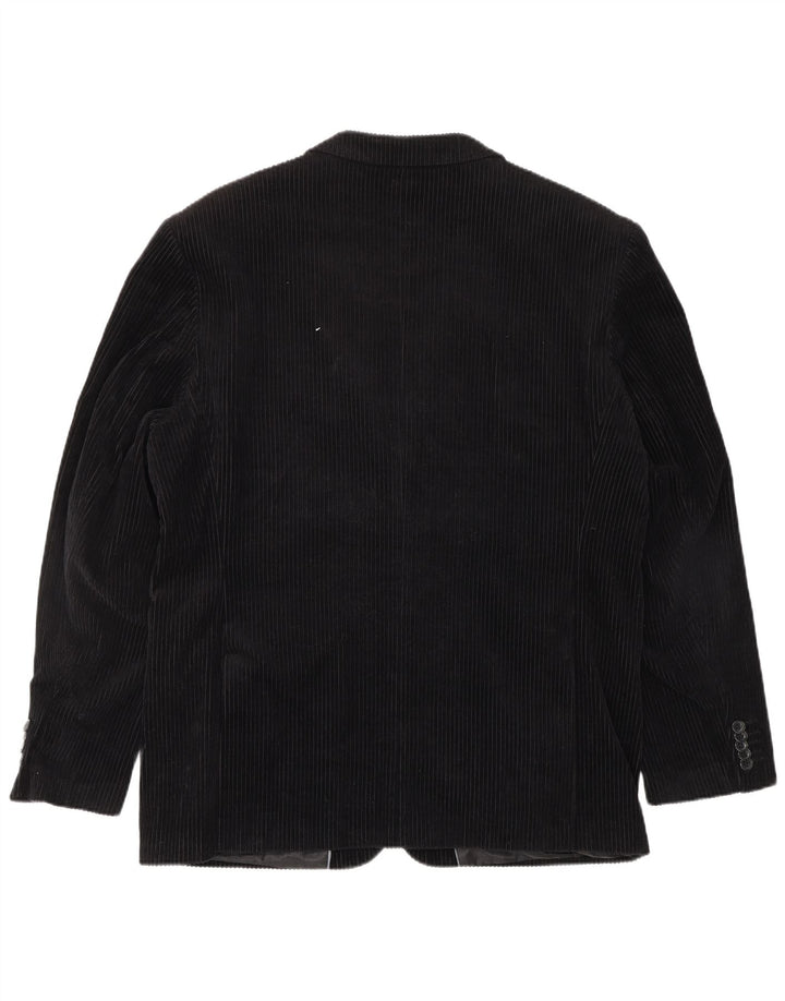 4 YOU Mens 2 Button Corduroy Blazer Jacket EU 50 Large Navy Blue Cotton