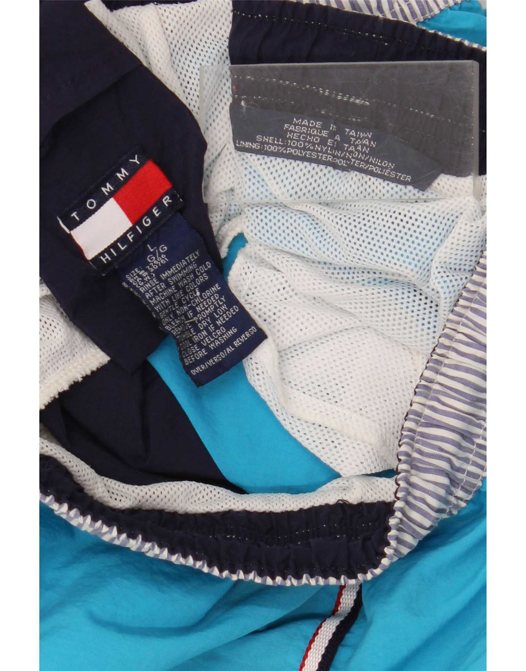 Męskie szorty kąpielowe Tommy Hilfiger Regular, duży niebieski nylon w bloki kolorów