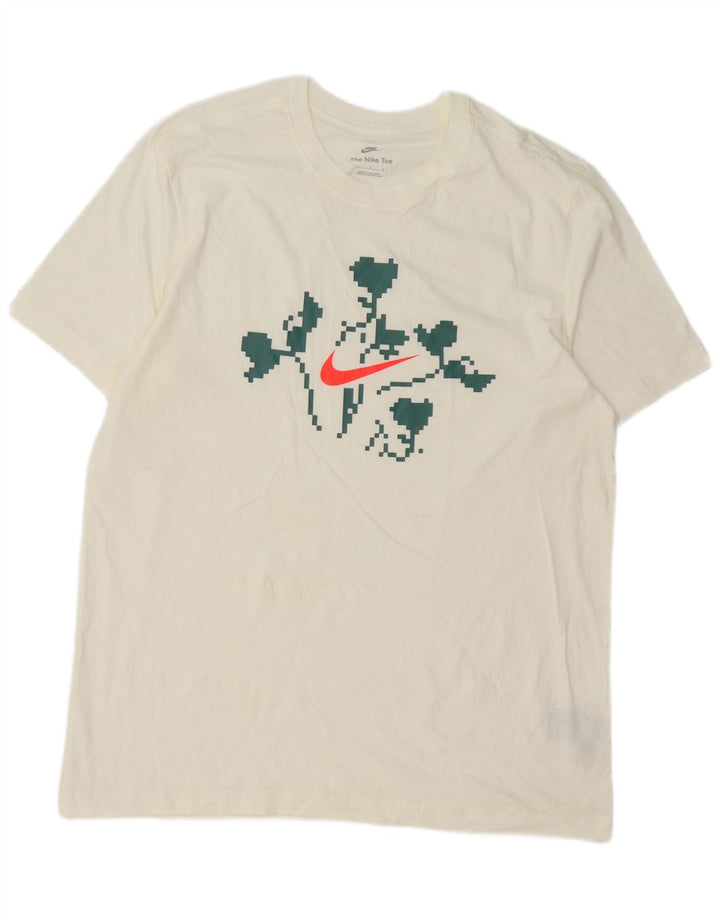 Męski T-shirt z grafiką Nike, duży, biały, bawełniany