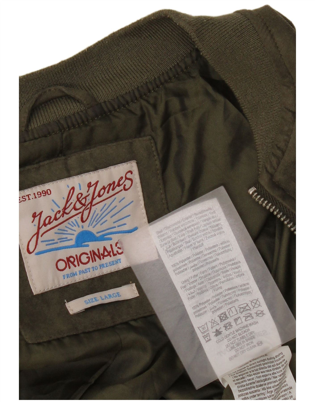 Męska kurtka bomber Jack & Jones UK 40, duża, poliester khaki