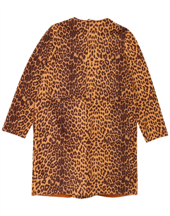 Płaszcz damski Zara Open UK 18 XL, brązowy, poliester z nadrukiem zwierzęcym