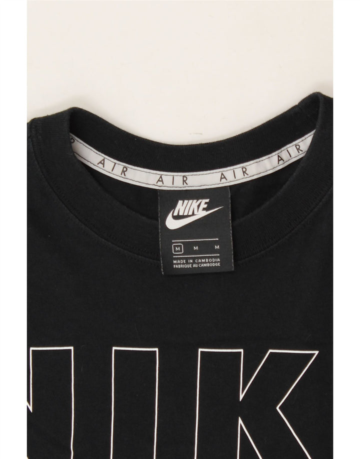 NIKE Womens Crop Oversized Graphic T-Shirt Top UK 14 Medium Black Vintage Nike and Second-Hand Nike from Messina Hembry 