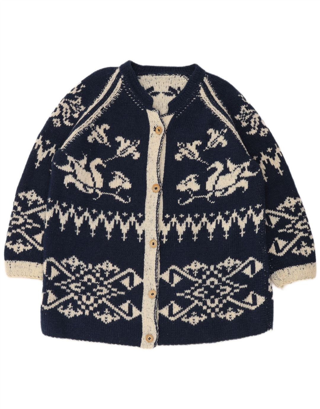 Vintage damski sweter oversize o przedłużonym kroju UK 18 XL granatowy