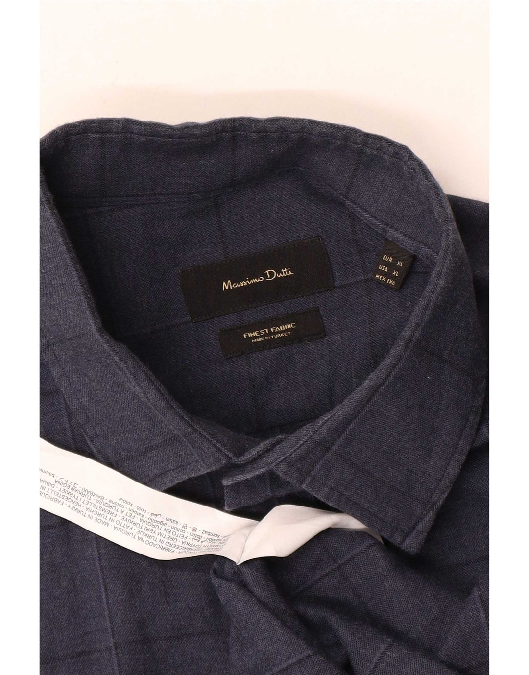 Koszula męska Massimo Dutti XL, bawełniana, granatowa w kratkę