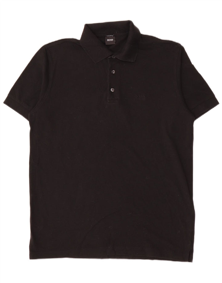 Męska koszulka polo Hugo Boss, średnia czarna, bawełniana